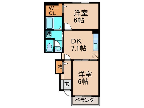 レインボーヒルズ愛坂Ⅱの物件間取画像